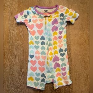 Carter’s Short Sleeved Heart Zip Pajamas